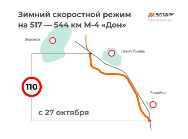 Сбавляем скорость! На трассе М-4 «Дон» отменяется повышенный скоростной режим