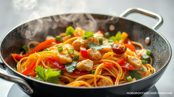 WOK с лапшой и курицей: 15 минут — и ужин готов!