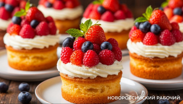 Нежные пирожные со свежими фруктами – летнее лакомство