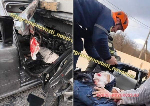 Под Новороссийском легковушка на скорости влетела в грузовик