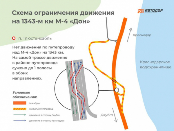 Новороссийцам-автолюбителям на заметку: на участке М-4 «Дон» до лета будет изменено движение