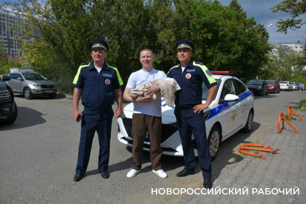В Новороссийске экипаж ДПС с подарками встретил «крестницу», которую еле успели довезти до роддома в День Победы